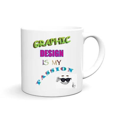 Zabavna in personalizirana skodelica z motivom GRAPHIC DESIGN IS MY PASSION